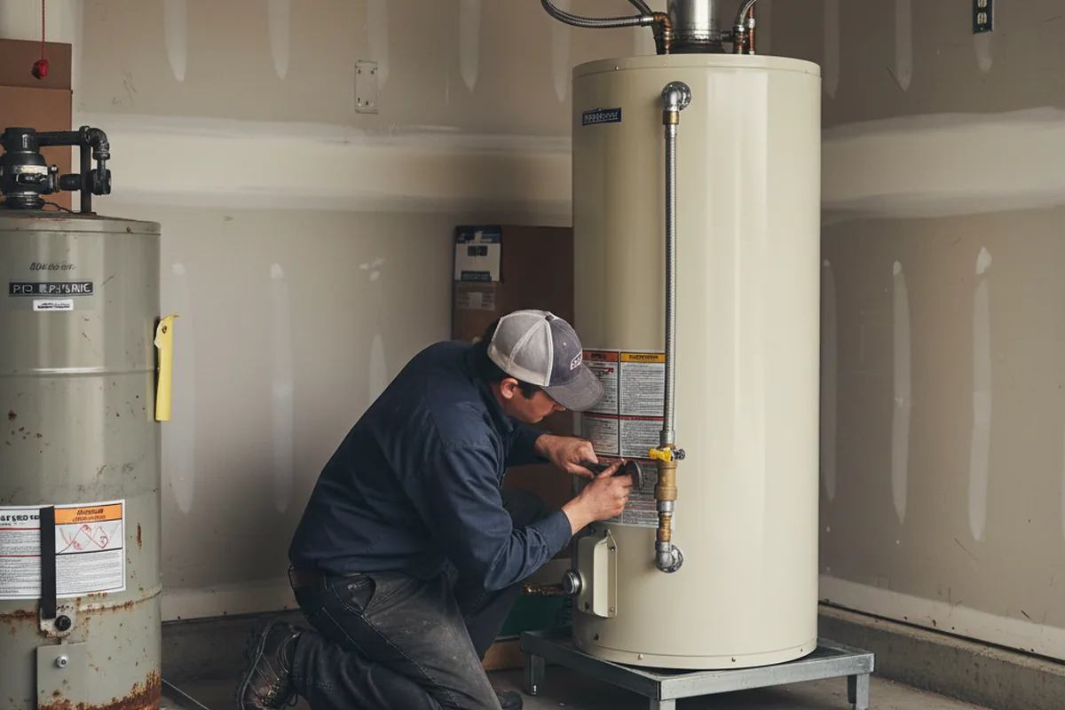 Water heater and shutoff valve replacement in Pendleton